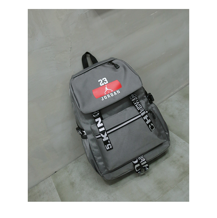 Air Jordan Backpack with 23 Number Grey Black